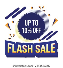 Flash sale banner template design special offer discount. coupon or voucher vector illustration, sale promotion poster.
