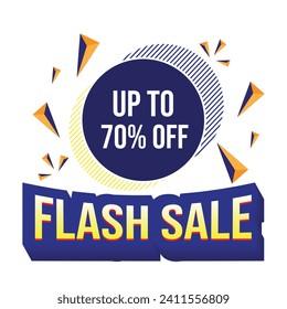 Flash sale banner template design special offer discount. coupon or voucher vector illustration, sale promotion poster.
