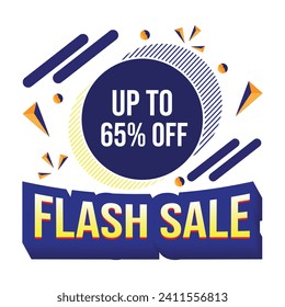 Flash sale banner template design special offer discount. coupon or voucher vector illustration, sale promotion poster.
