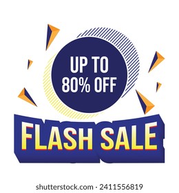 Flash sale banner template design special offer discount. coupon or voucher vector illustration, sale promotion poster.
