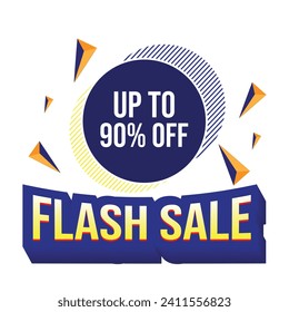 Flash sale banner template design special offer discount. coupon or voucher vector illustration, sale promotion poster.
