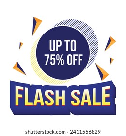 Flash sale banner template design special offer discount. coupon or voucher vector illustration, sale promotion poster.
