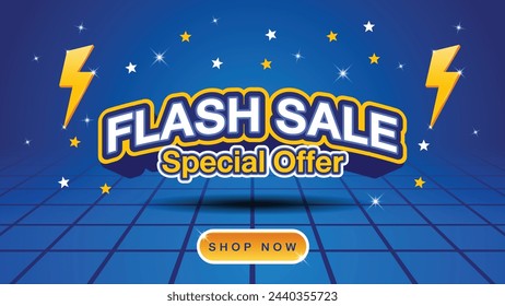 Flash Sale banner template design, Vector illustration.