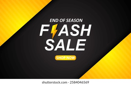 Flash sale banner template design for web or social media. vector illustration