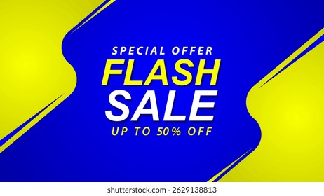 Flash Sale Banner Template Design. Sale and discount.