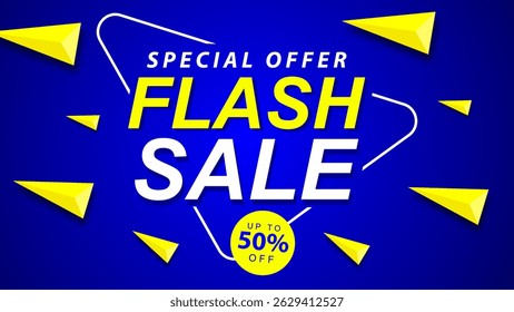 Flash Sale banner template design. Vector illustration.