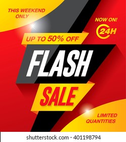 Flash sale banner template design vector illustration