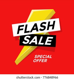 Flash sale banner template design. vector