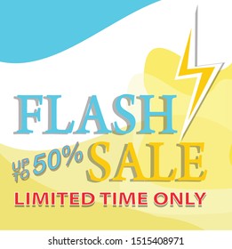 Flash Sale banner template design.editable text.Vector illustration.