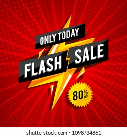 Flash Sale banner template design.Vector illustration.