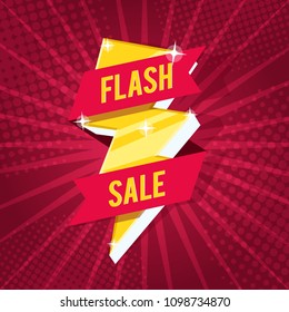 Flash Sale banner template design.Vector illustration.