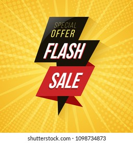 Flash Sale banner template design.Vector illustration.
