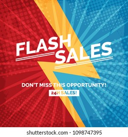 Flash Sale banner template design.Vector illustration.