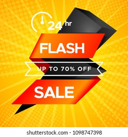 Flash Sale banner template design.Vector illustration.