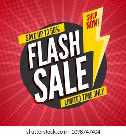 Flash Sale banner template design.Vector illustration.