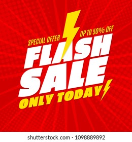 Flash Sale banner template design.Vector illustration.