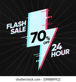 Flash Sale banner template design.Vector illustration.