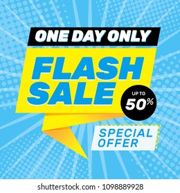 Flash Sale banner template design.Vector illustration.