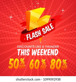 Flash Sale banner template design.Vector illustration.