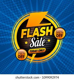 Flash Sale banner template design.Vector illustration.