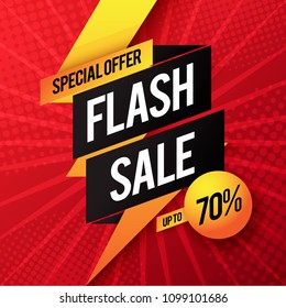 Flash Sale banner template design.Vector illustration.