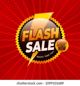 Flash Sale banner template design.Vector illustration.