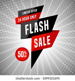 Flash Sale banner template design.Vector illustration.
