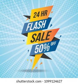 Flash Sale banner template design.Vector illustration.