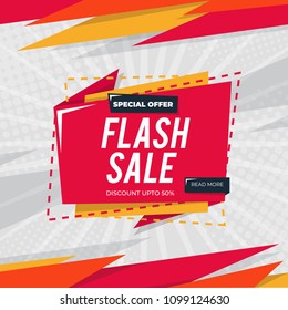 Flash Sale banner template design.Vector illustration.