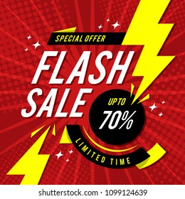 Flash Sale banner template design.Vector illustration.