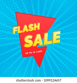 Flash Sale banner template design.Vector illustration.