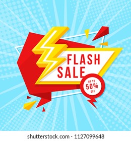 Flash Sale banner template design.Vector illustration.