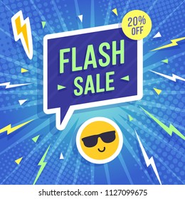 Flash Sale banner template design.Vector illustration.