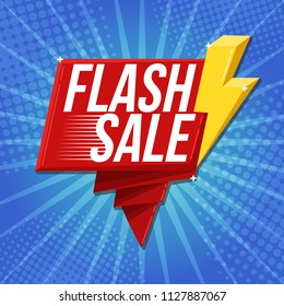 Flash Sale banner template design.Vector illustration.