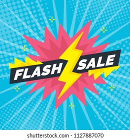 Flash Sale banner template design.Vector illustration.