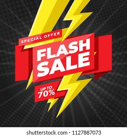 Flash Sale banner template design.Vector illustration.