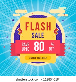 Flash Sale banner template design.Vector illustration.