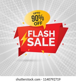 Flash Sale banner template design.Vector illustration.