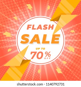 Flash Sale banner template design.Vector illustration.