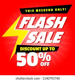 Flash Sale banner template design.Vector illustration.