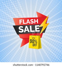 Flash Sale banner template design.Vector illustration.