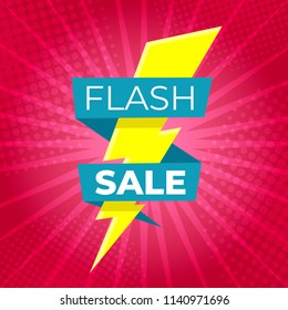 Flash Sale banner template design.Vector illustration.