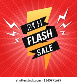 Flash Sale banner template design.Vector illustration.