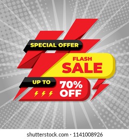 Flash Sale banner template design.Vector illustration.