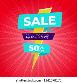 Flash Sale banner template design.Vector illustration.