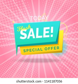 Flash Sale Banner Template Design.Vektorgrafik.