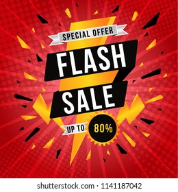 Flash Sale banner template design.Vector illustration.