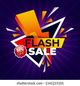 Flash Sale banner template design.Vector illustration.