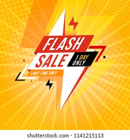 Flash Sale banner template design.Vector illustration.