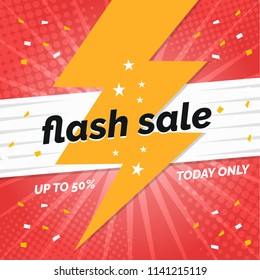 Flash Sale banner template design.Vector illustration.